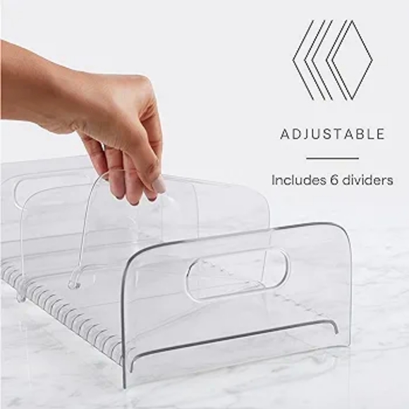 YouCopia 2 Freezer Rack 15" BPA-Free Clear Fridge Organizer + adjustable divider - Picture 6 of 6